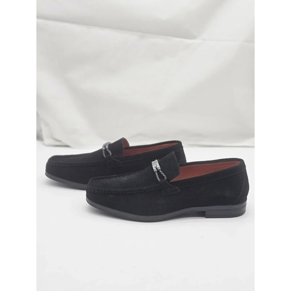 Stacy Adams Loafers Mens 11.5M Black  Suede Bit Detail 25224-008